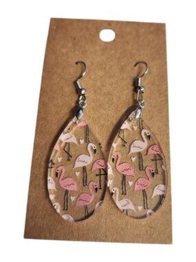 Flamingo Daydream Acrylic Drop Earring